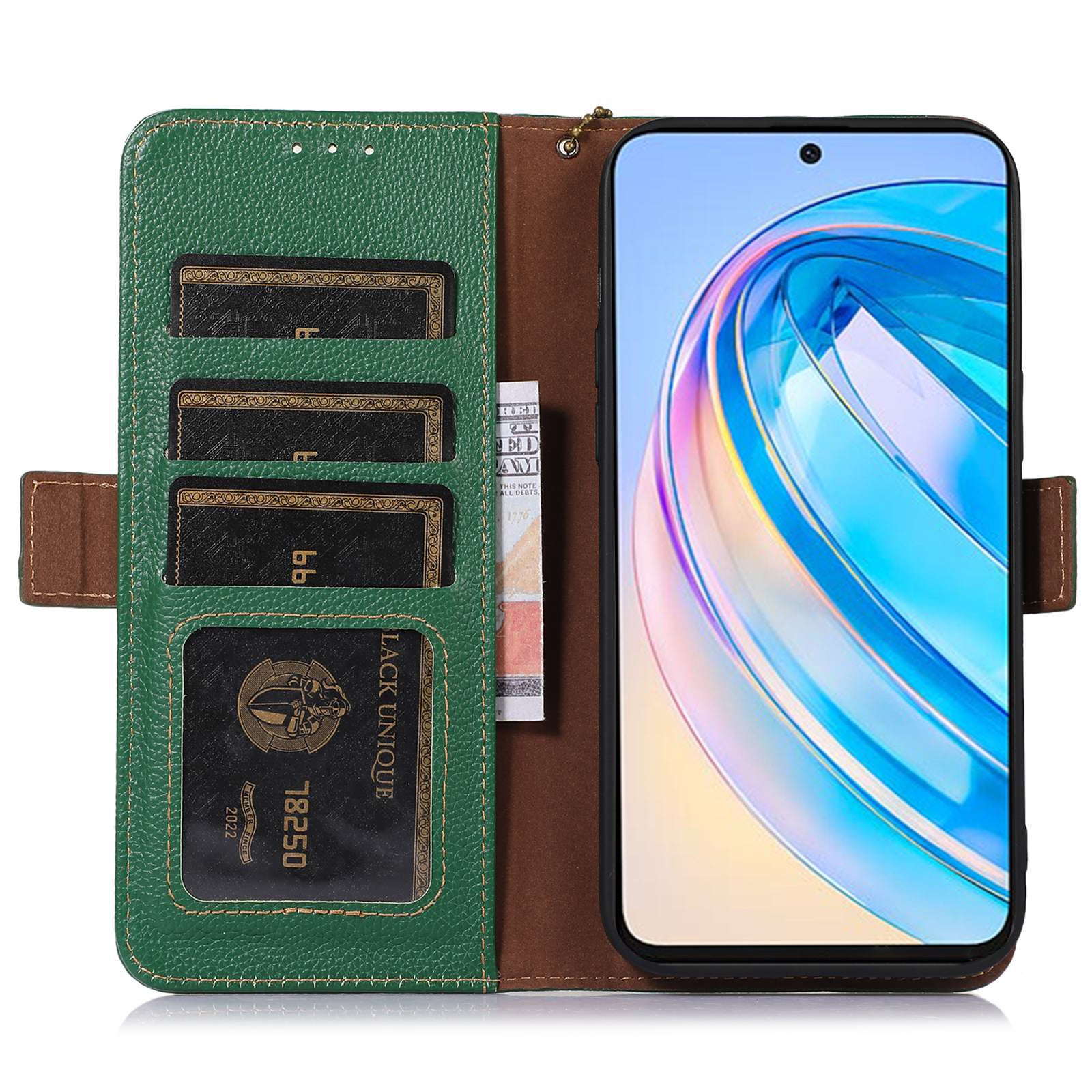 Genuine Leather Phone Case For Honor X40 5G X9a 5G Magic5 Lite 5G RFID Blocking Wallet Protective Cell Phone Cover with Stand Genuine Leather Phone Case For Honor X40 5G X9a 5G Magic5 Lite 5G RFID Blocking Wallet Protective Cell Phone Cover with Stand